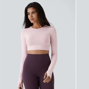 Halara Solid Thumb Hole Cropped Yoga Sports Top